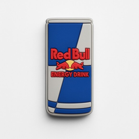 Red Bull Can Shoe Charm | Energy Drink Crocs Jibbitz | PVC Rubber Charm - Picture 1 of 3